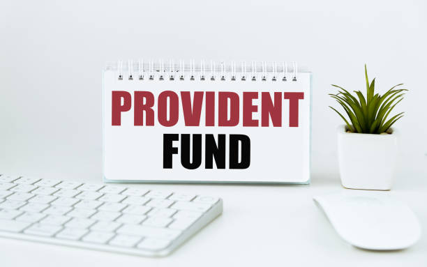 PROVIDENT FUND open book on table. Business and financial concept